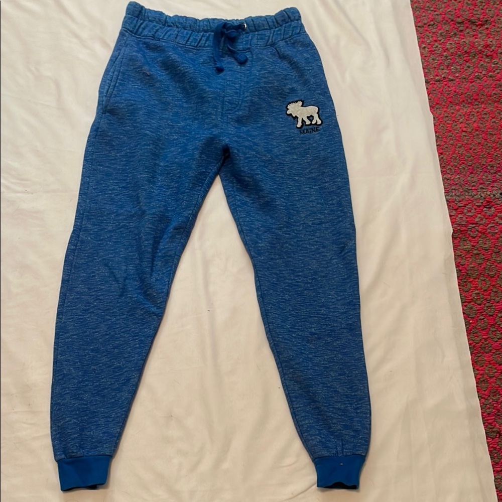 Blue Tapered Joggers with Elastic Cuffs and Animal Logo